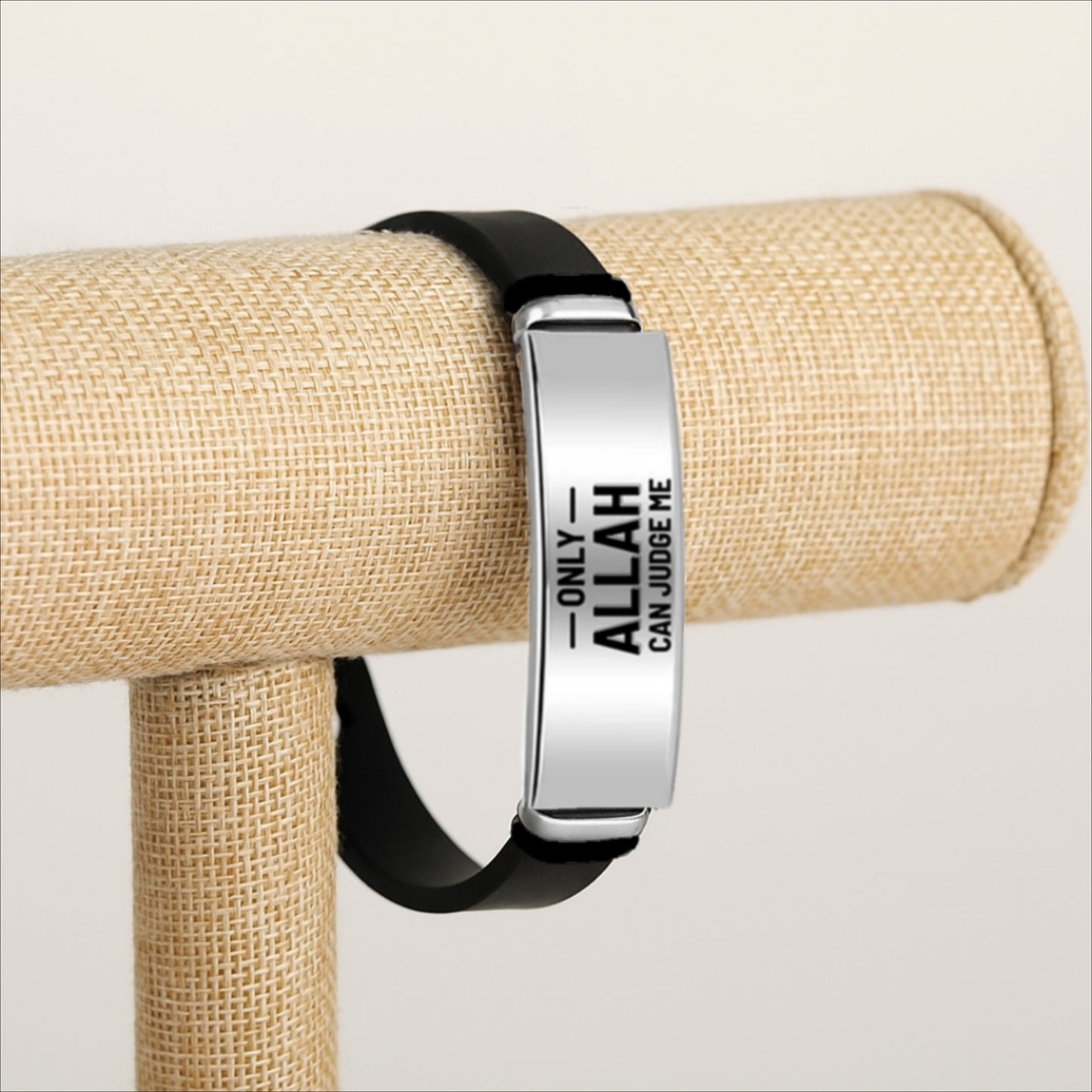 Islamic Leather Bracelet - "Only Allah Can Judge Me"- Engraving